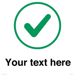 Custom plain background, green tick in circle sign